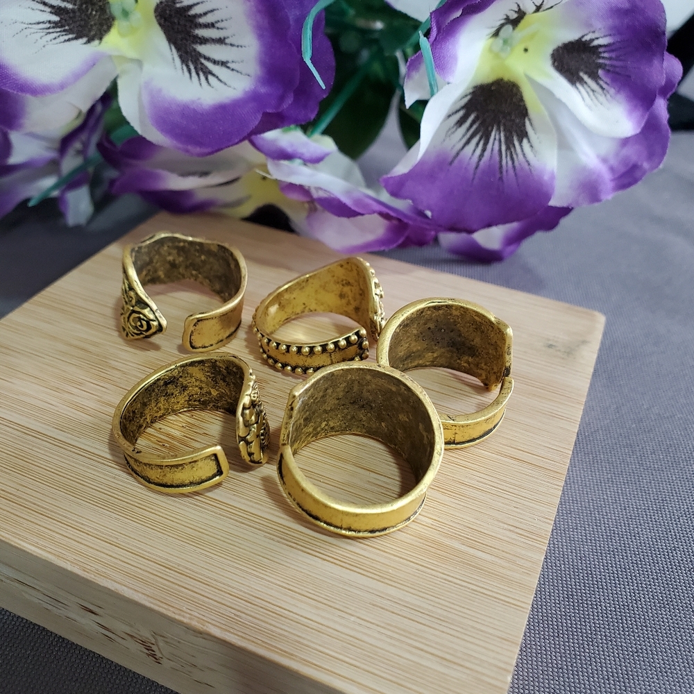 5 Pcs Old Spoon Rings - Picture 7 of 7